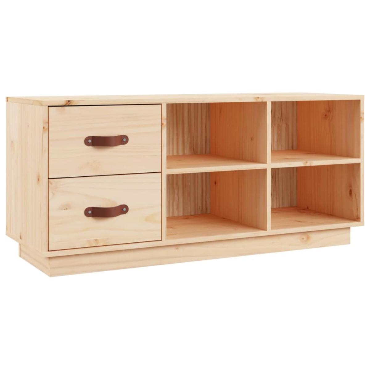 Banco zapatero madera maciza de pino 100x34x45 cm