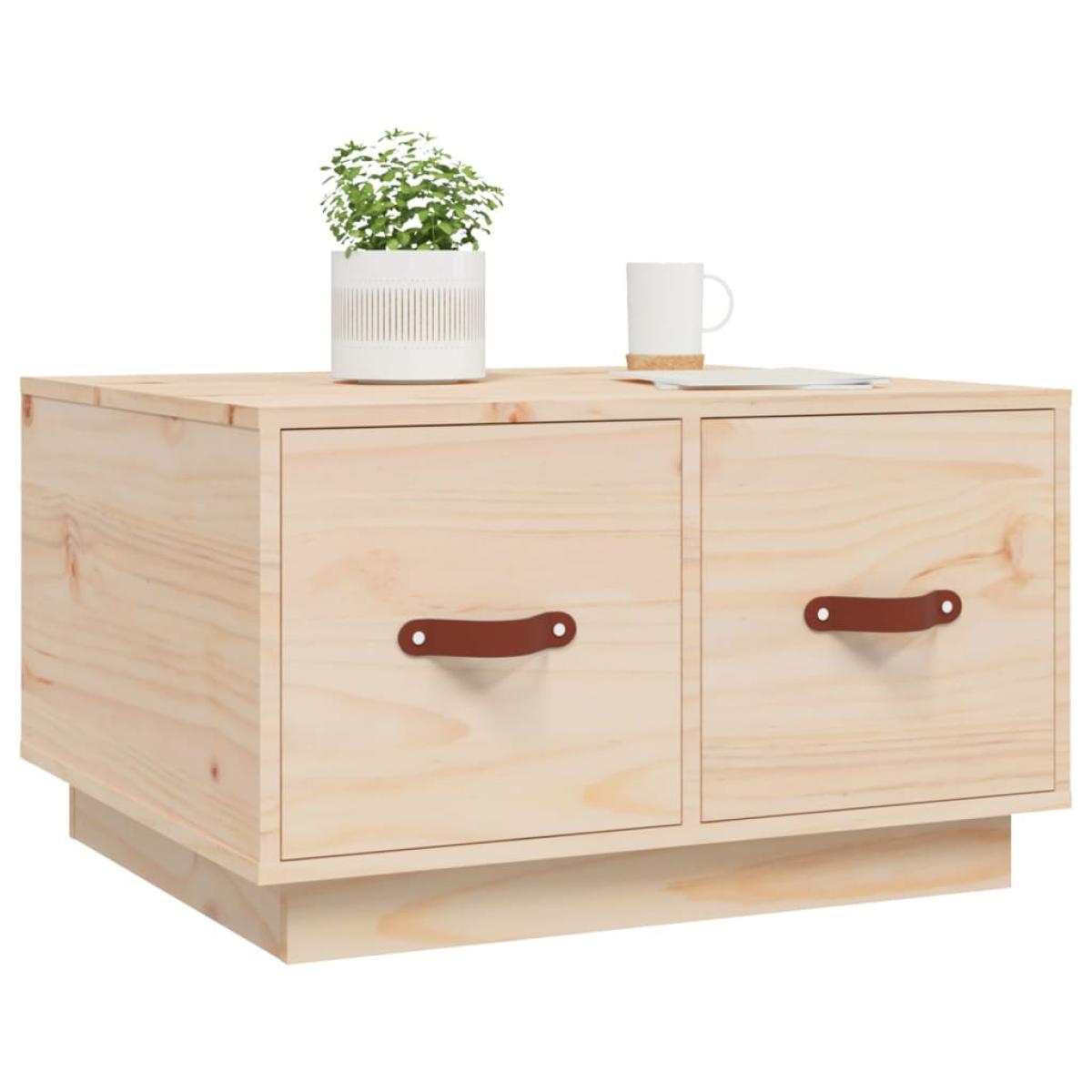 Mesa de centro de madera maciza de pino 60x53x35 cm