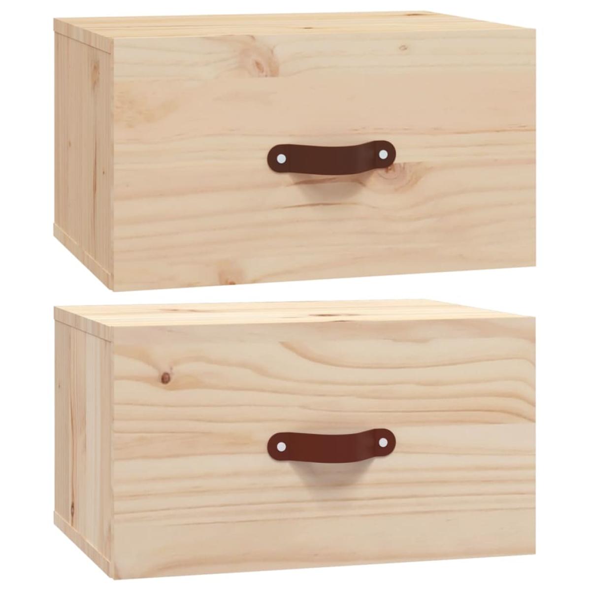 Mesita de noche de pared 2 uds 40x29,5x22 cm