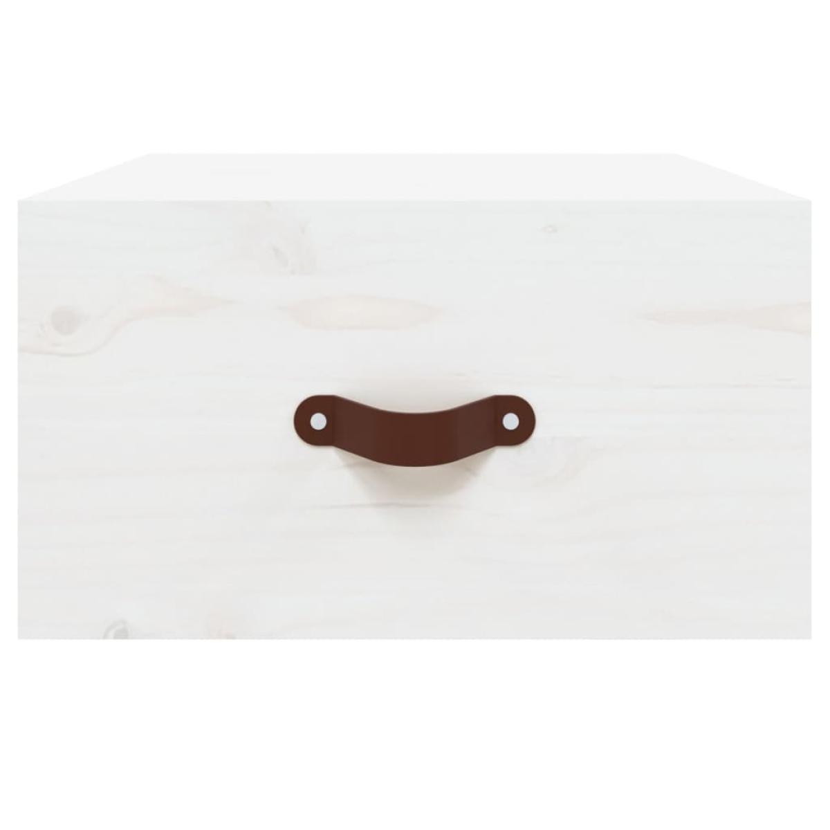 Mesita de noche de pared blanco 40x29,5x22 cm