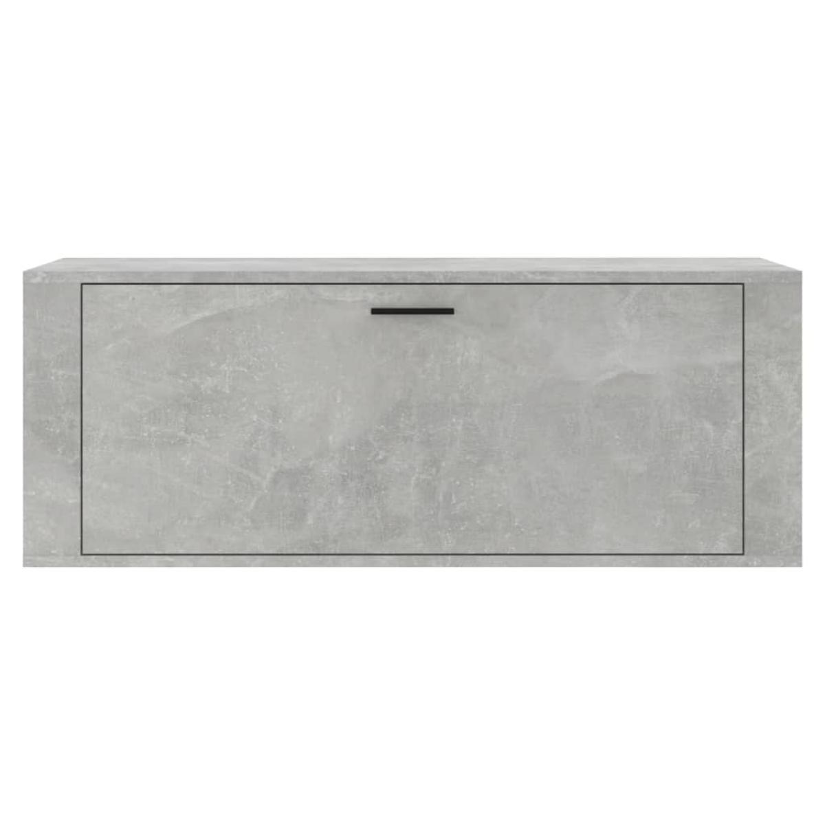 Mueble zapatero pared contrachapada gris hormigón 100x35x38 cm