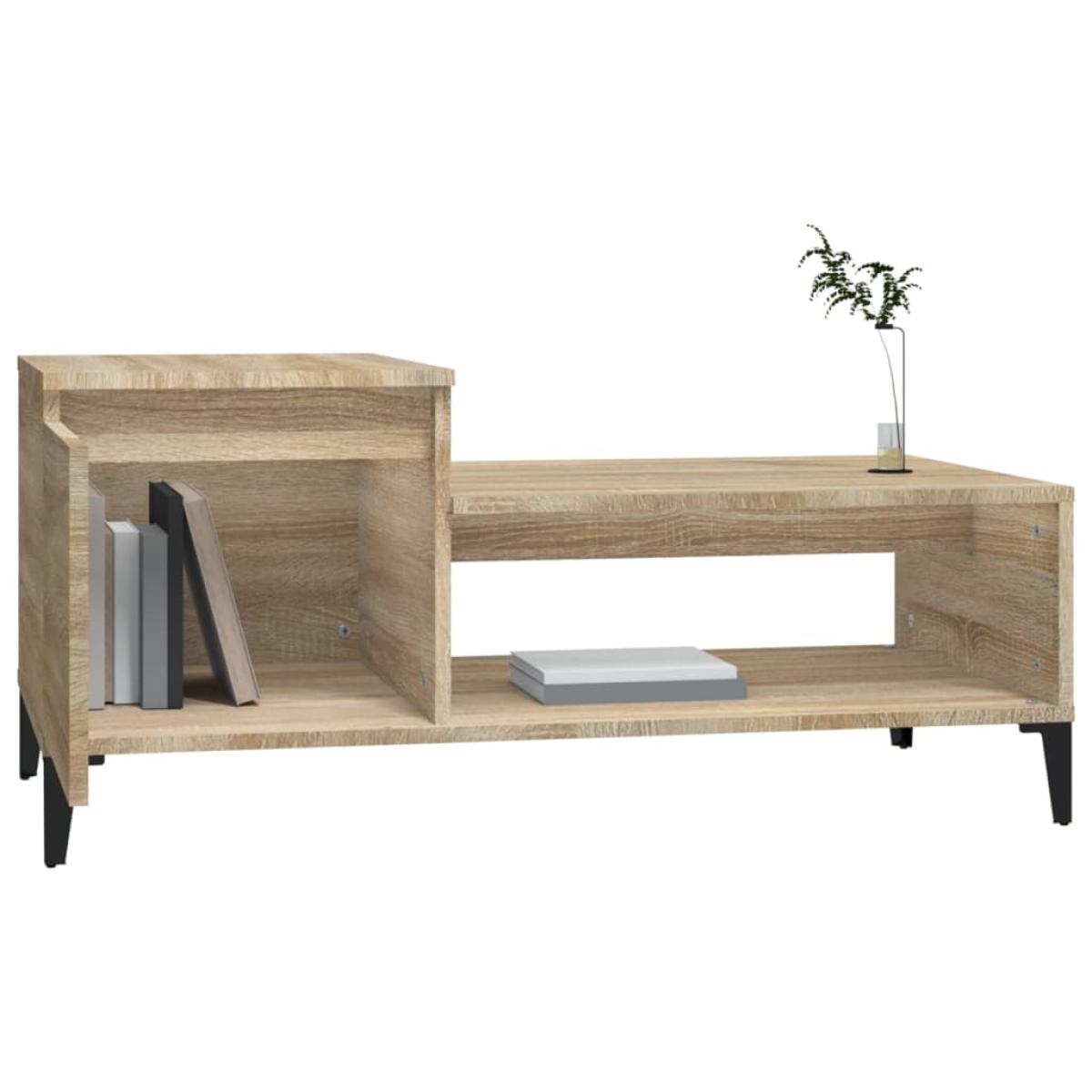 Mesa de centro madera contrachapada roble Sonoma 100x50x45 cm