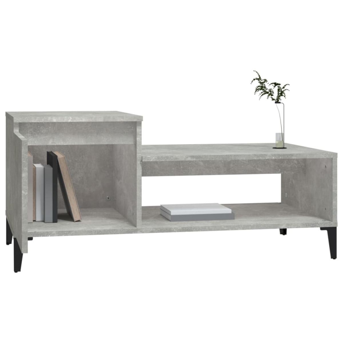 Mesa de centro madera contrachapada gris hormigón 100x50x45 cm