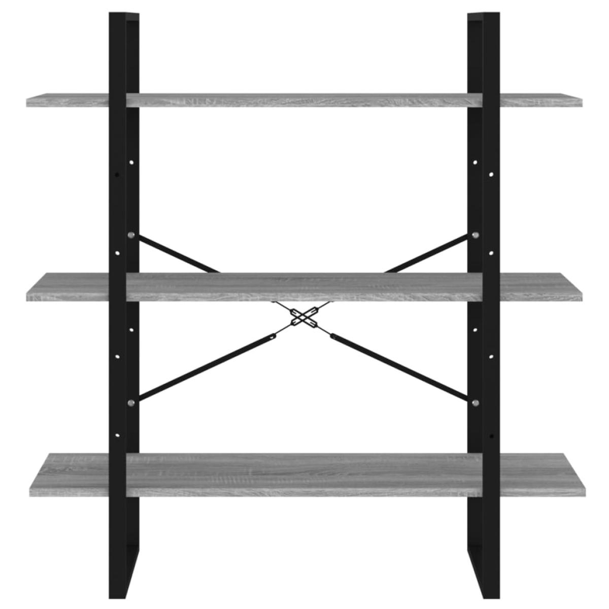 Estantería madera contrachapada gris Sonoma 100x30x105 cm