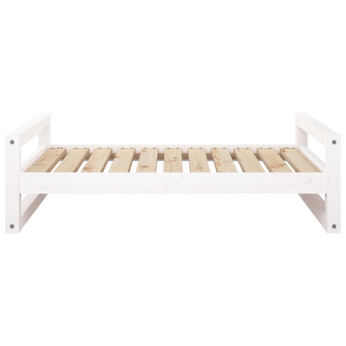 Cama para perros madera maciza de pino blanco 95,5x65,5x28 cm