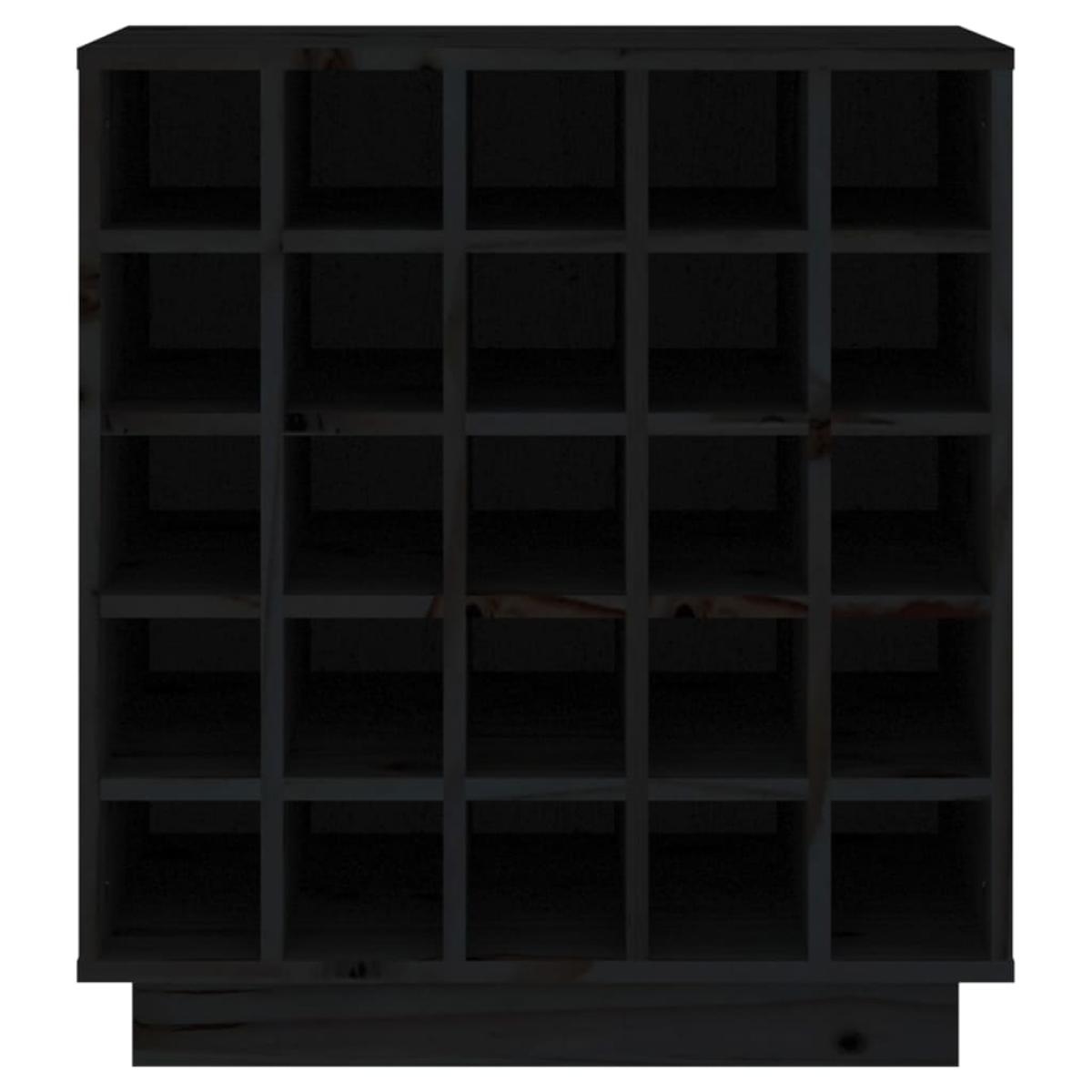 Botellero de madera maciza de pino negro 55,5x34x61 cm