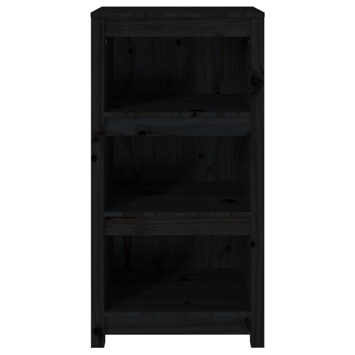 Estantería madera maciza de pino negra 50x35x97 cm