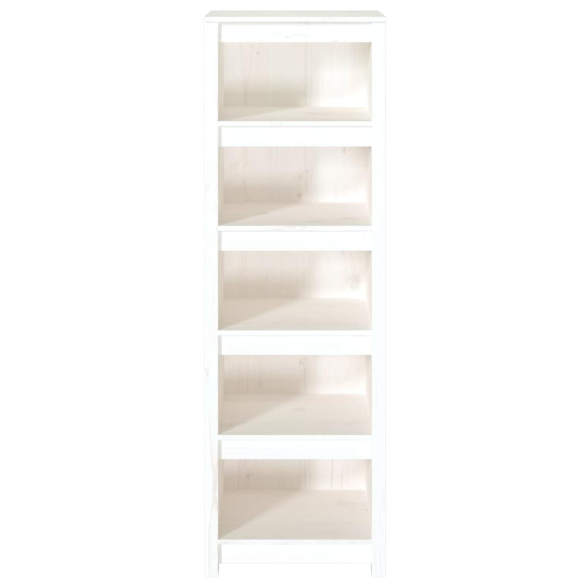 Estantería madera maciza de pino blanca 50x35x154 cm