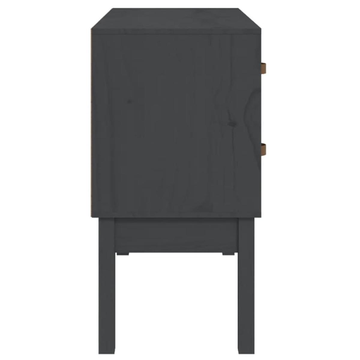 Mueble consola de madera maciza de pino gris 90x40x78 cm