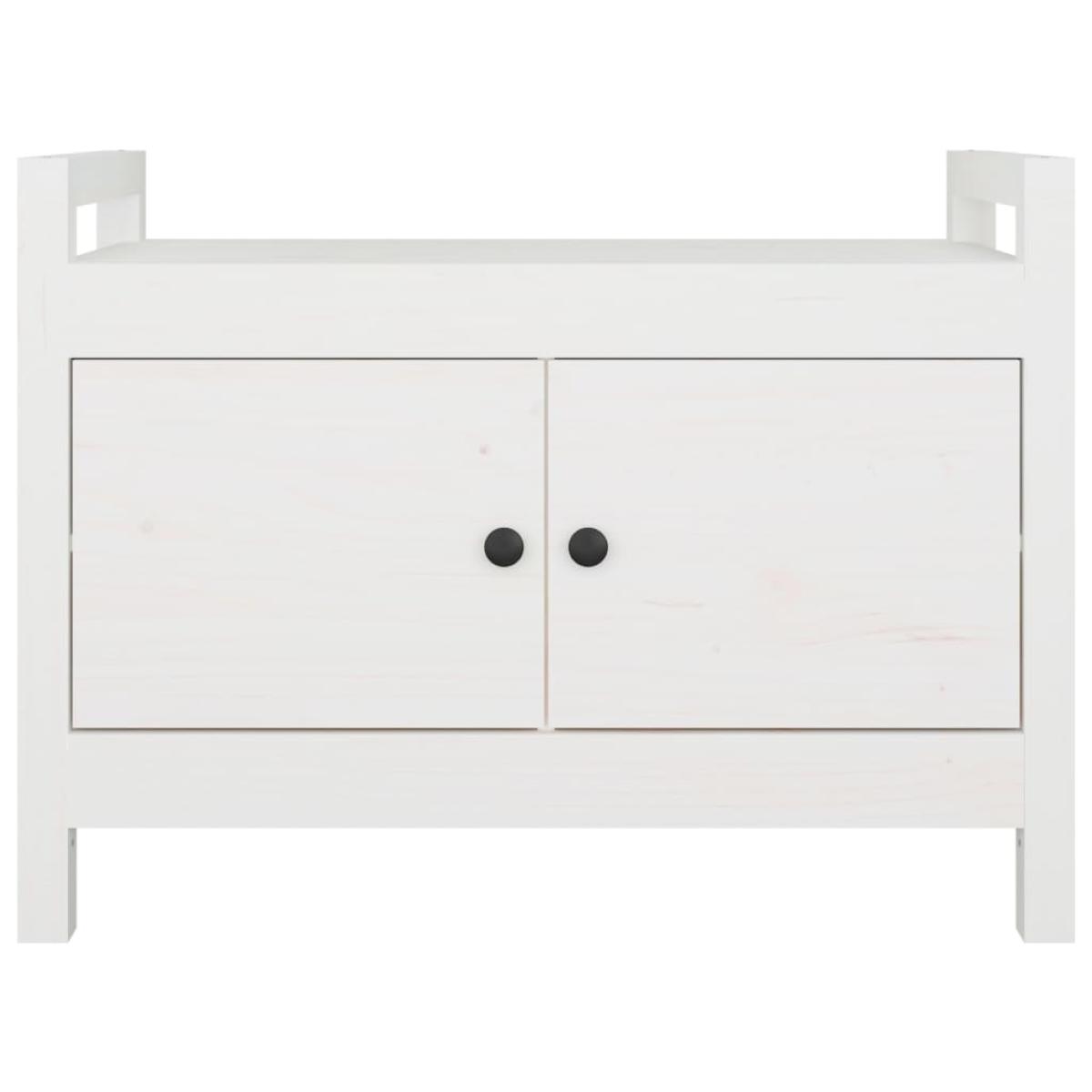 Banco de recibidor madera maciza de pino blanco 80x40x60 cm