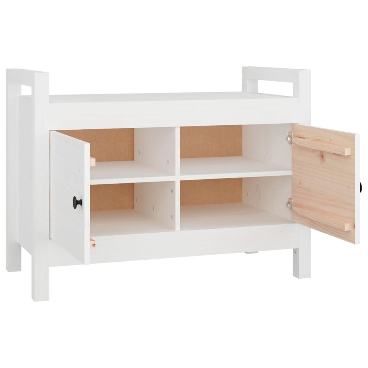 Banco de recibidor madera maciza de pino blanco 80x40x60 cm