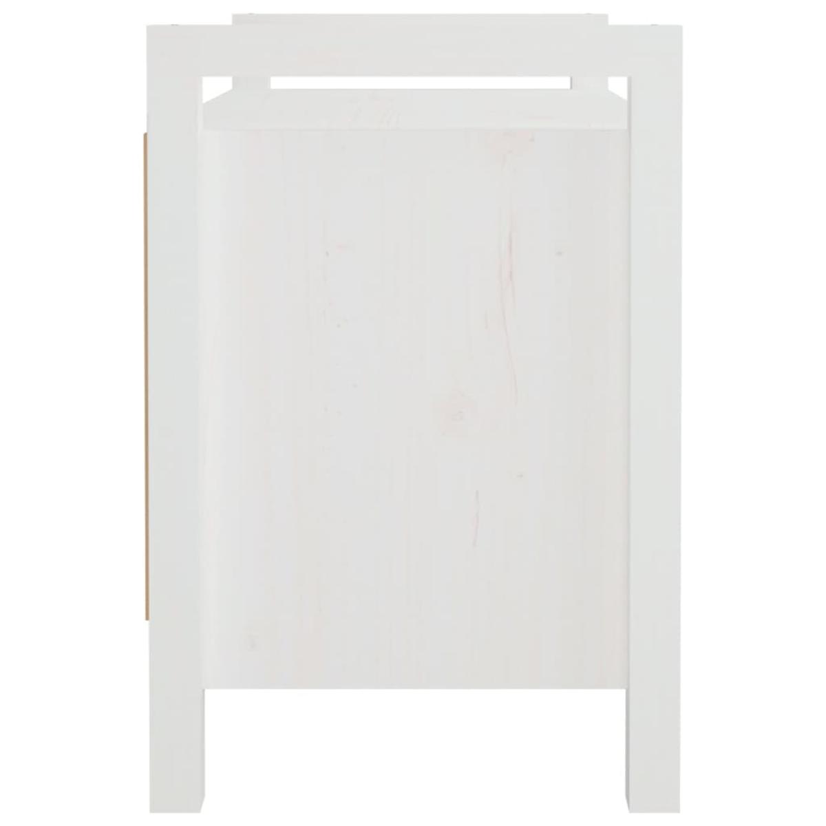 Banco de recibidor madera maciza de pino blanco 80x40x60 cm
