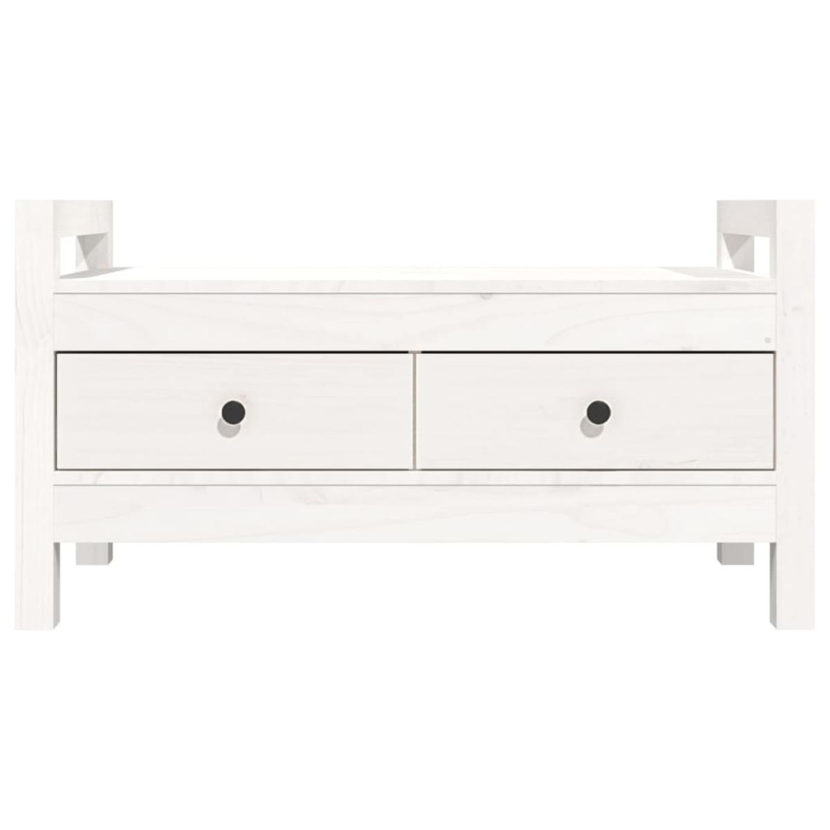 Banco de recibidor madera maciza de pino blanco 80x40x43 cm