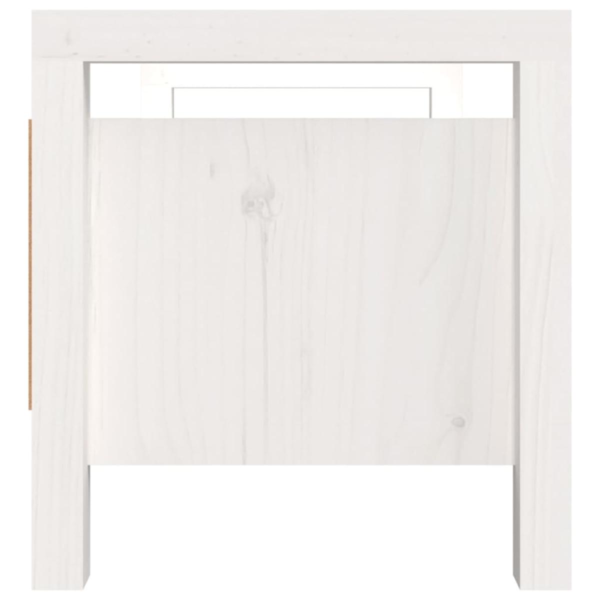 Banco de recibidor madera maciza de pino blanco 80x40x43 cm
