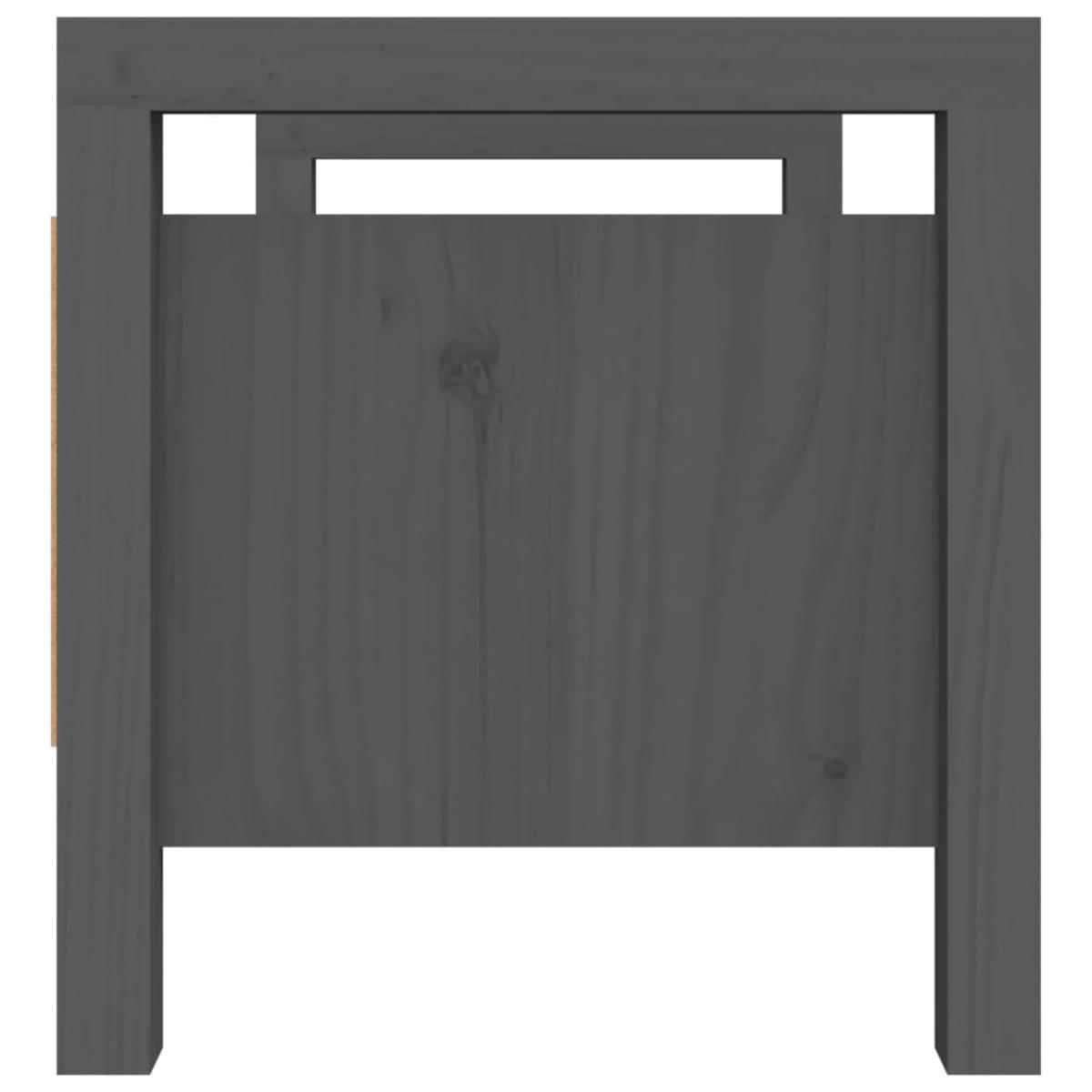 Banco de recibidor madera maciza de pino gris 80x40x43 cm