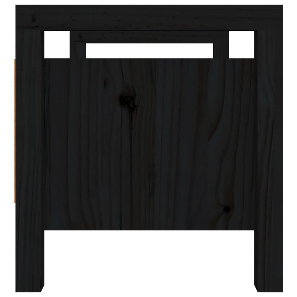 Banco de recibidor madera maciza de pino negro 80x40x43 cm