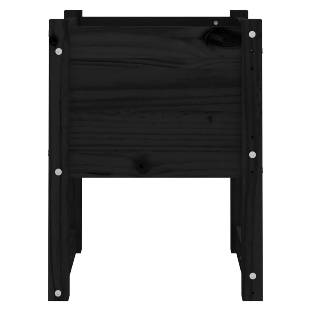 Jardinera madera maciza de pino negro 40x40x52,5 cm