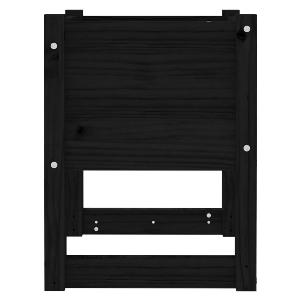 Jardinera madera maciza de pino negro 40x40x52,5 cm