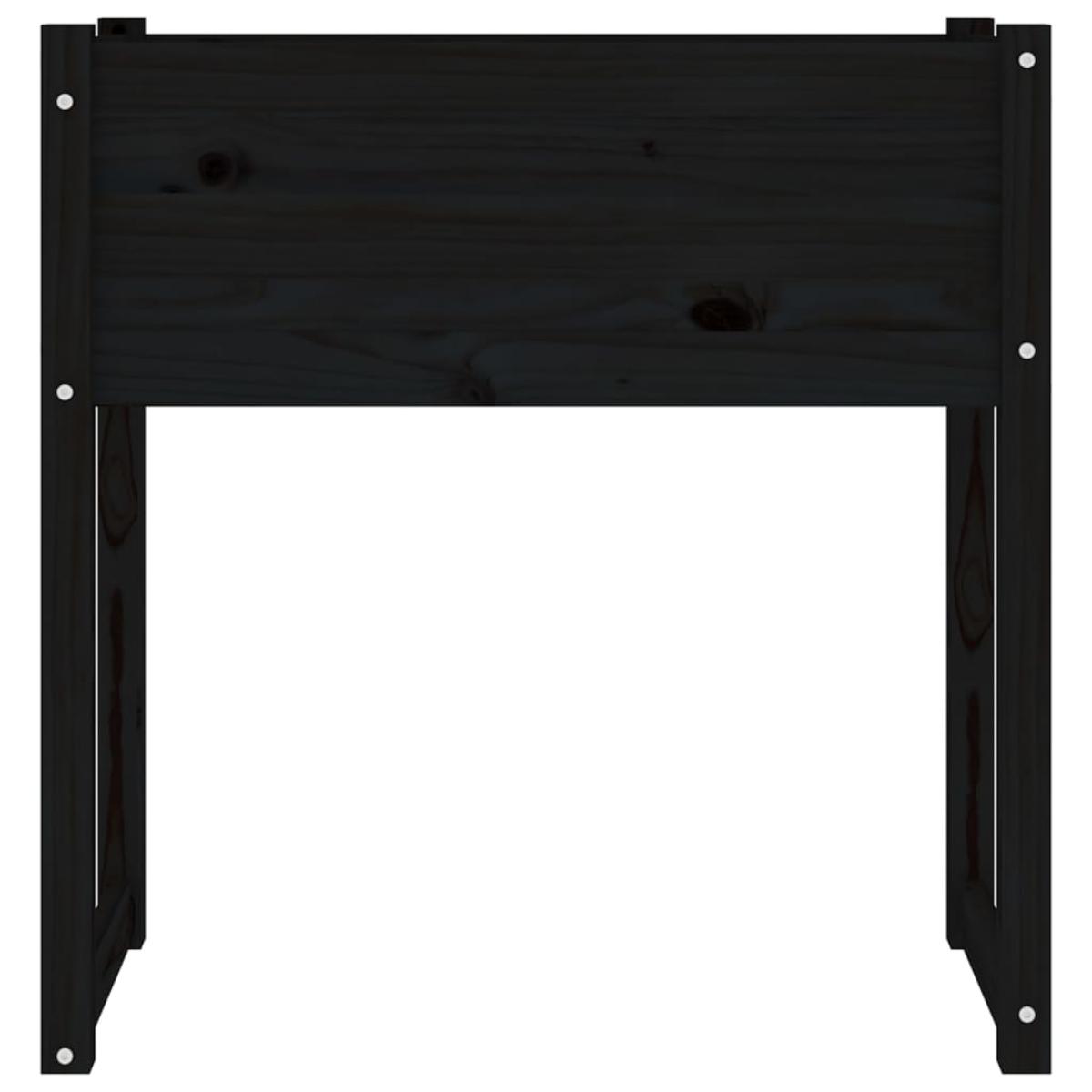 Jardinera madera maciza de pino negro 78x40x81 cm