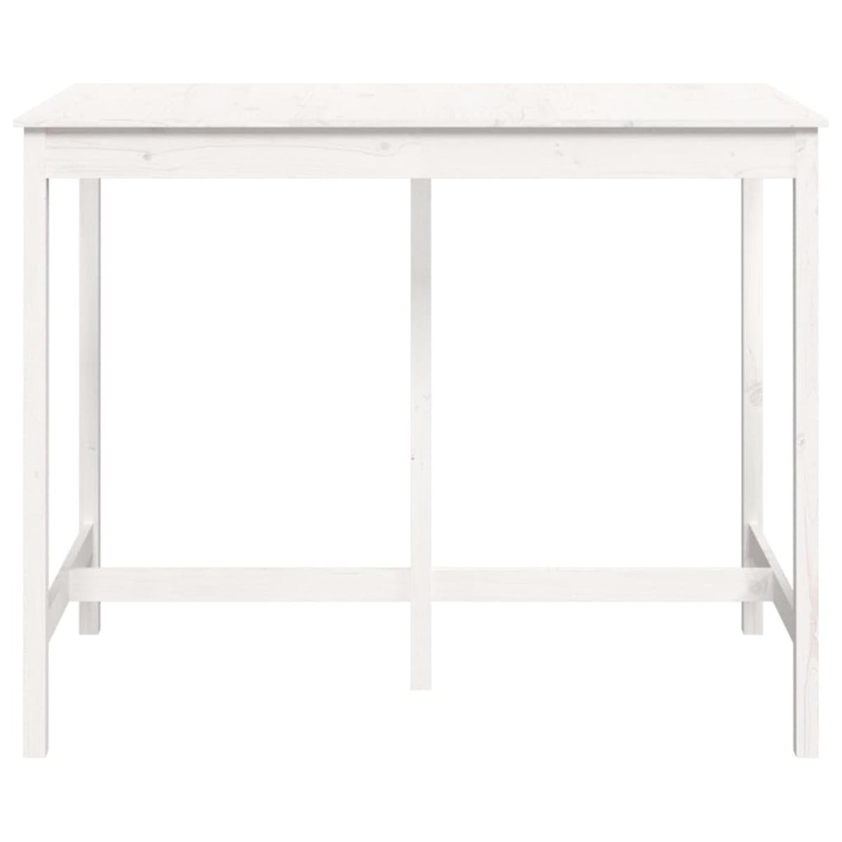 Mesa alta de bar madera maciza de pino blanco 140x80x110 cm