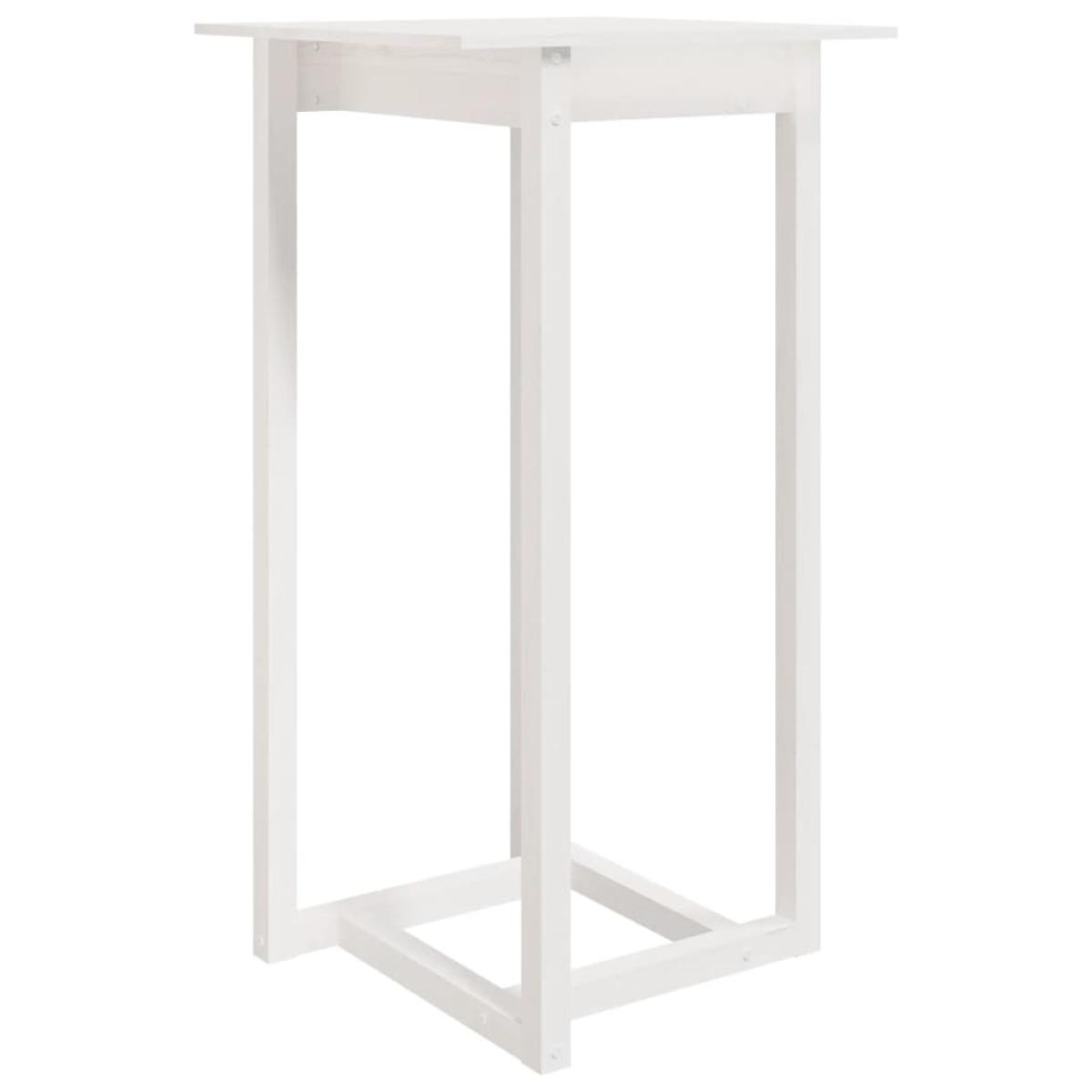Mesa alta de bar madera maciza de pino blanco 60x60x110 cm