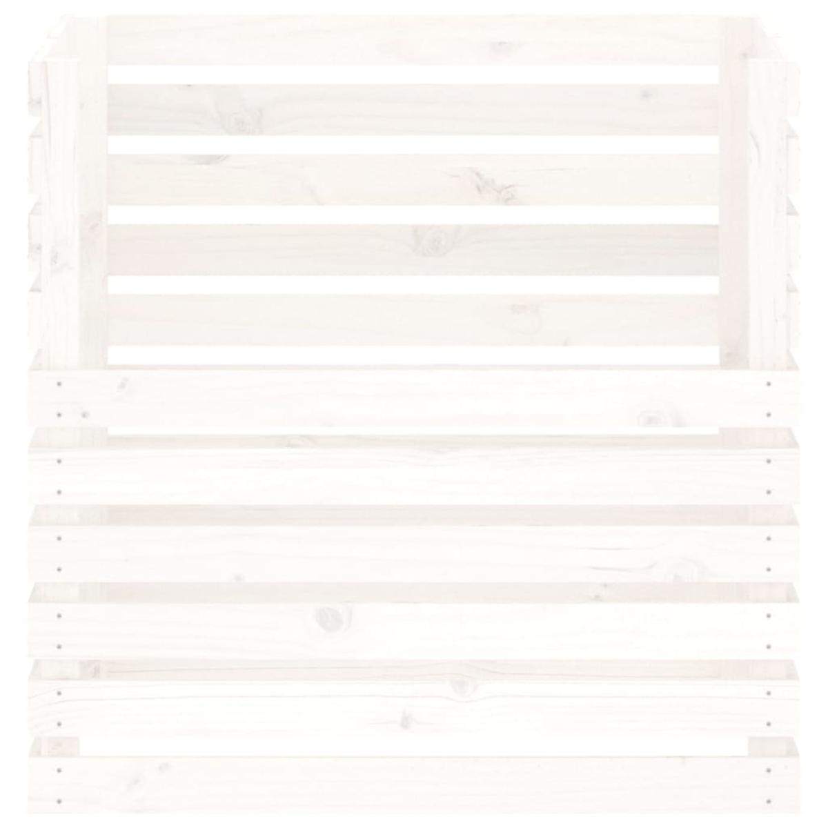 Compostador de madera maciza de pino blanco 80x80x78 cm