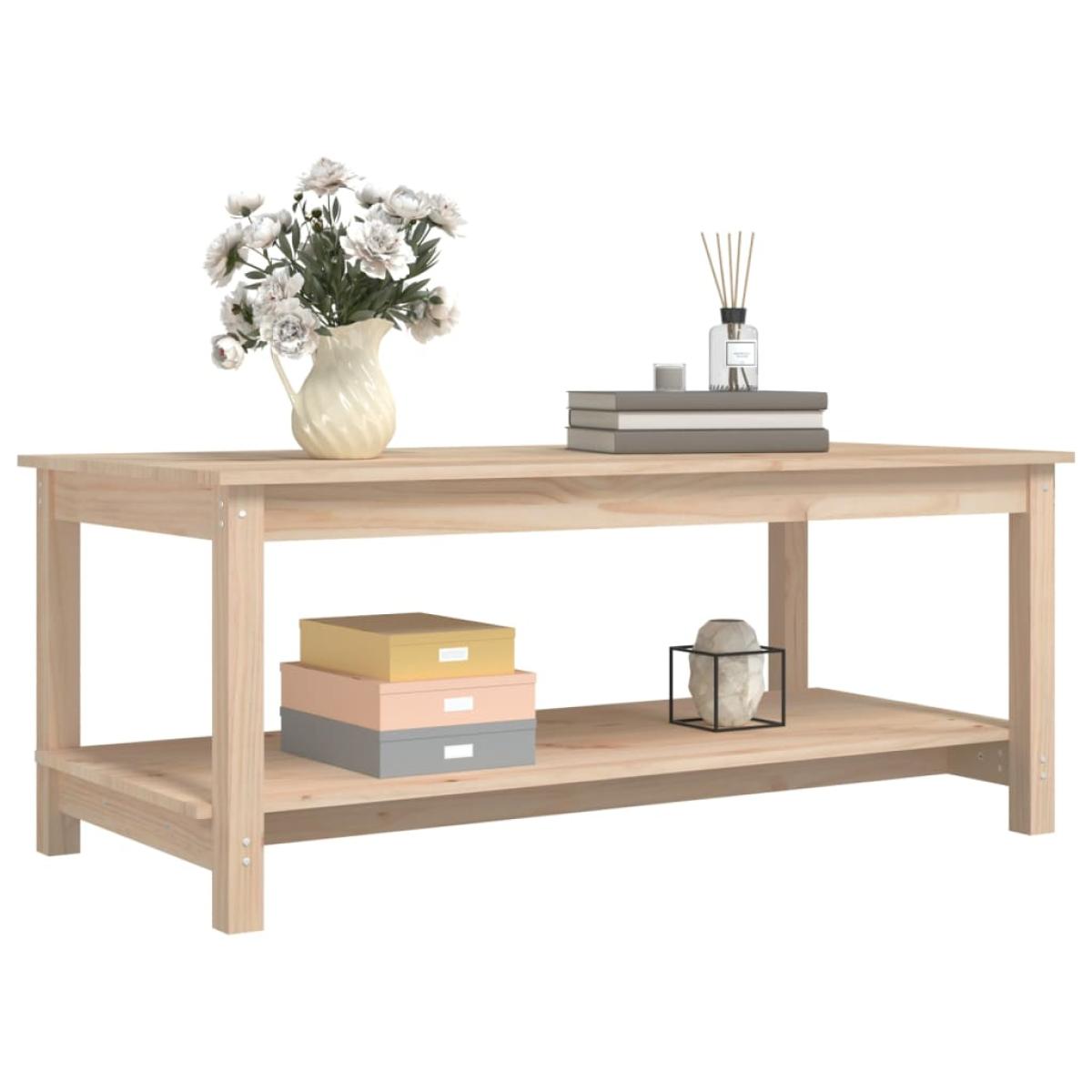 Mesa de centro de madera maciza de pino 110x55x45 cm