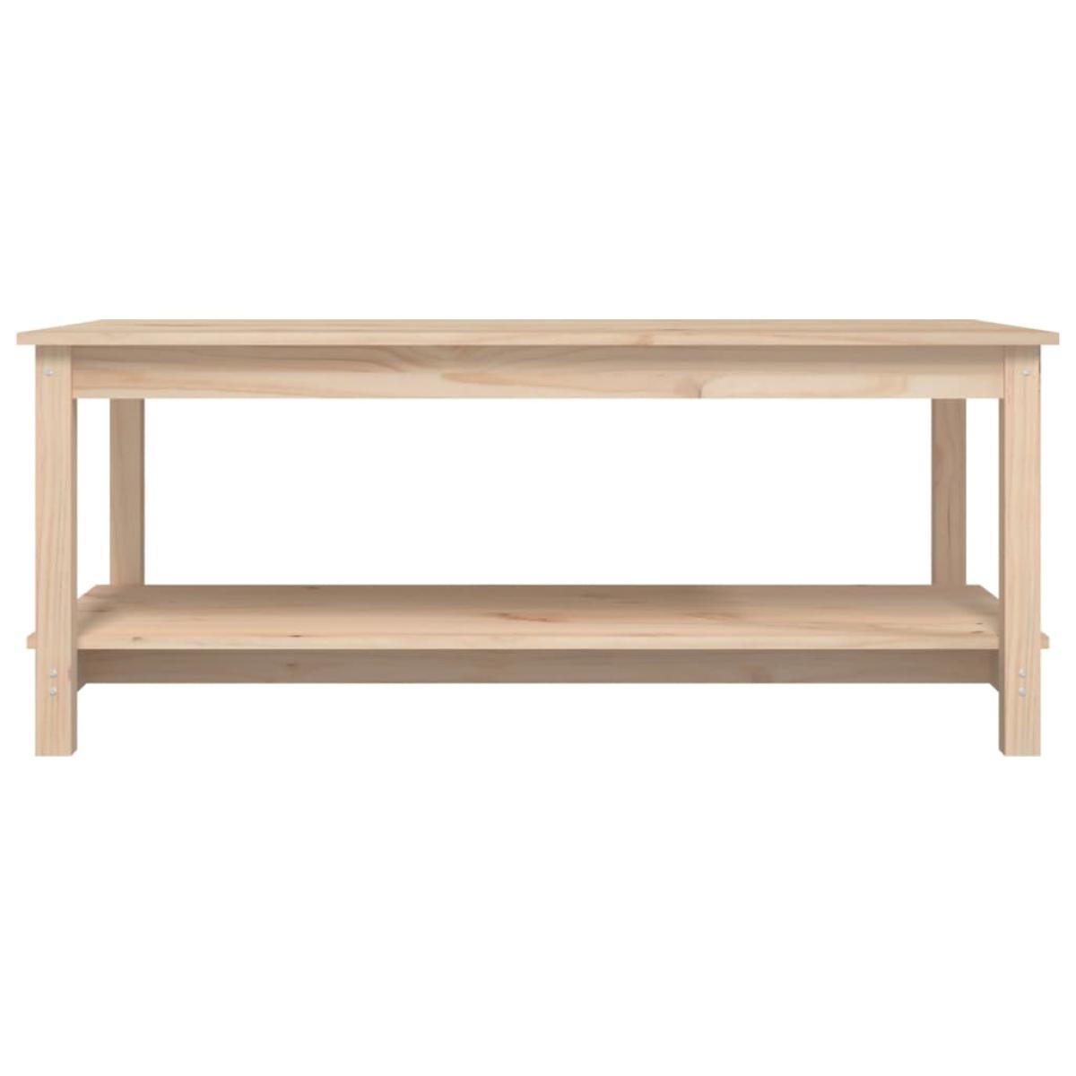 Mesa de centro de madera maciza de pino 110x55x45 cm
