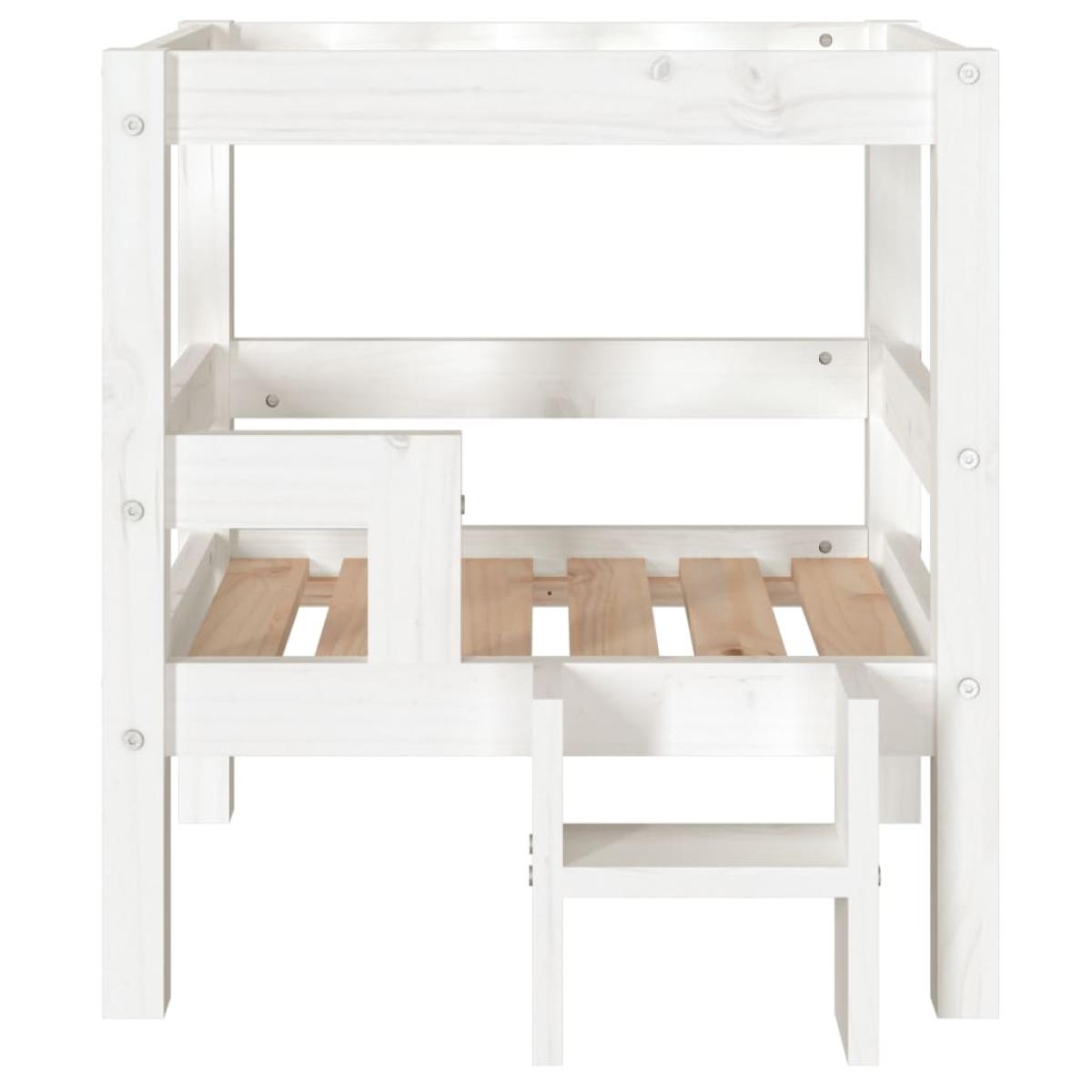 Cama para perros madera maciza de pino blanco 55,5x53,5x60 cm