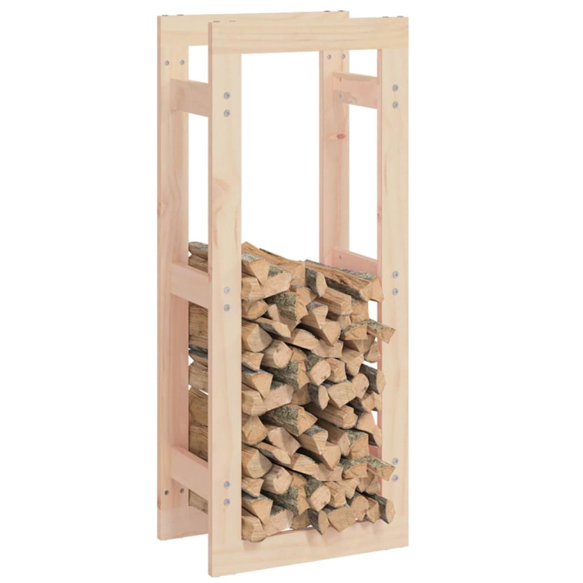 Estante para leña madera maciza de pino 41x25x100 cm