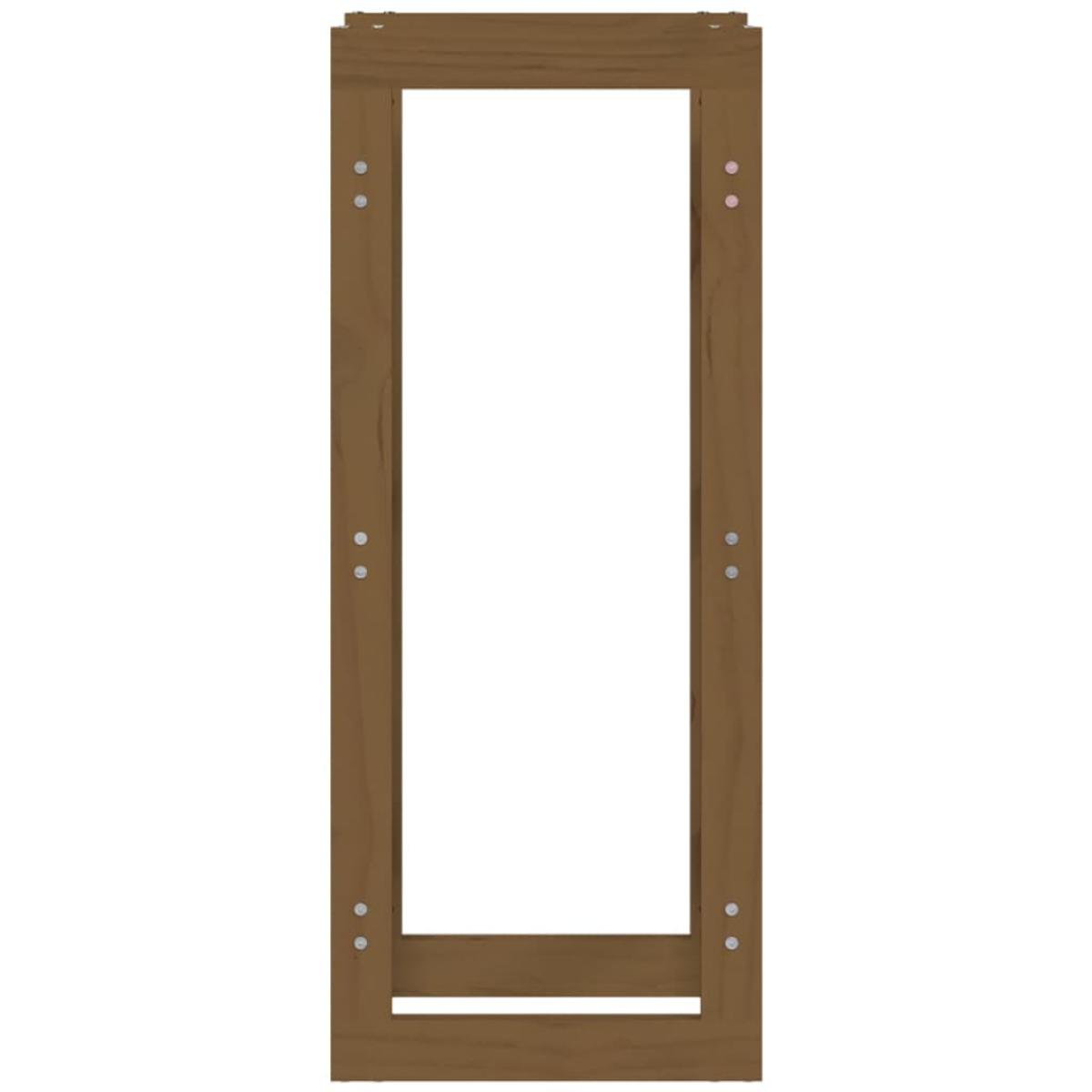 Estante para leña madera maciza de pino marrón miel 41x25x100cm