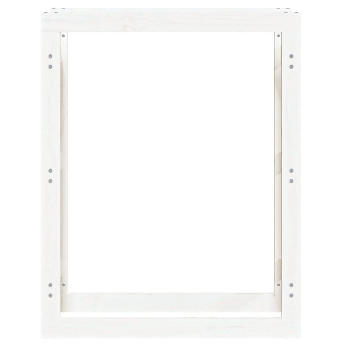 Estante para leña madera maciza de pino blanco 80x25x100 cm