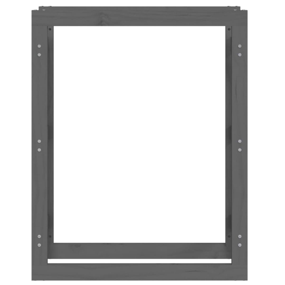 Estante para leña madera maciza de pino gris 80x25x100 cm