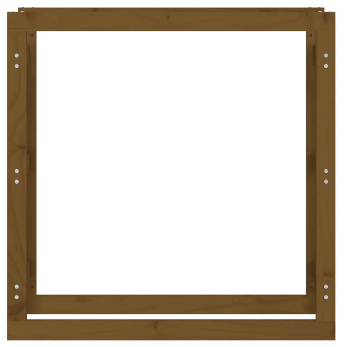 Estante para leña madera maciza pino marrón miel 100x25x100 cm