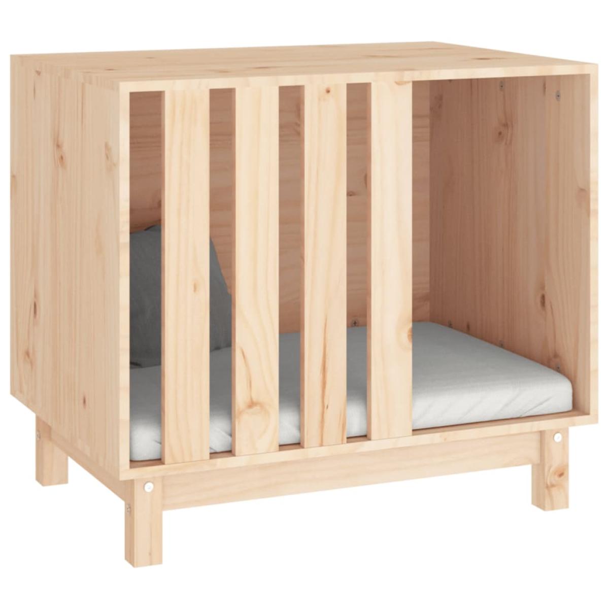 Caseta para perros madera maciza de pino 70x50x62 cm