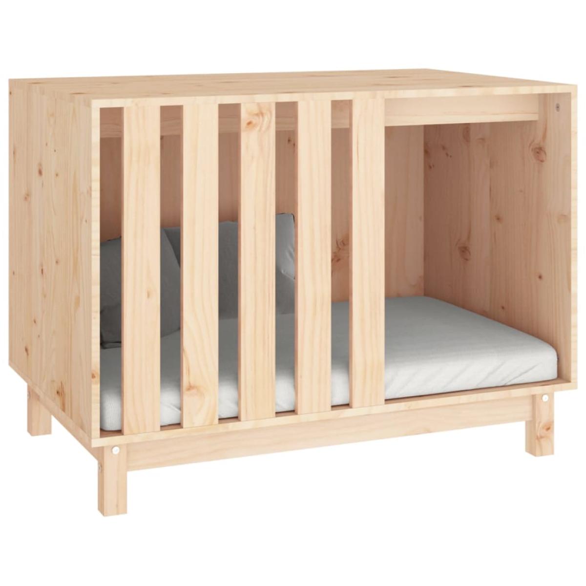 Caseta para perros madera maciza de pino 90x60x67 cm