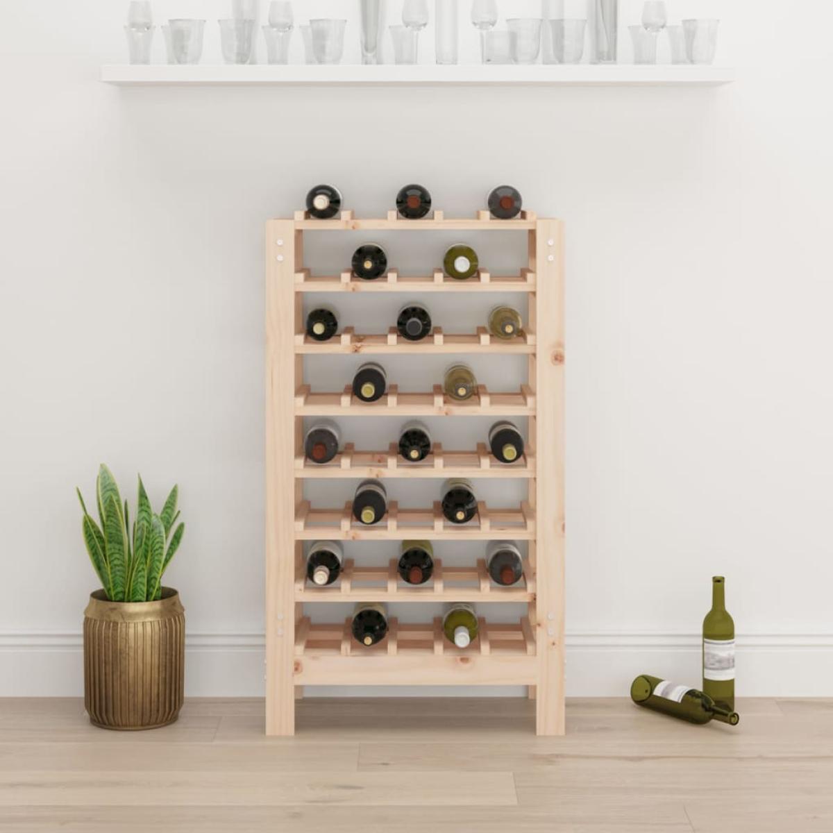 Botellero madera maciza de pino 61,5x30x107,5 cm