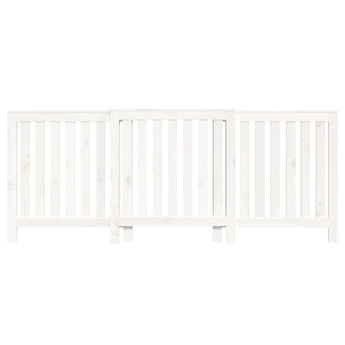 Cubierta de radiador madera maciza de pino blanco 210x21x85 cm