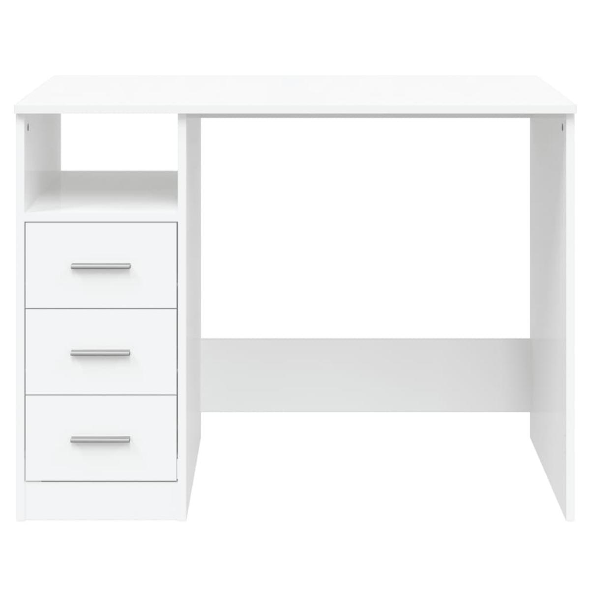 Escritorio cajones madera contrachapada blanco 102x50x76 cm