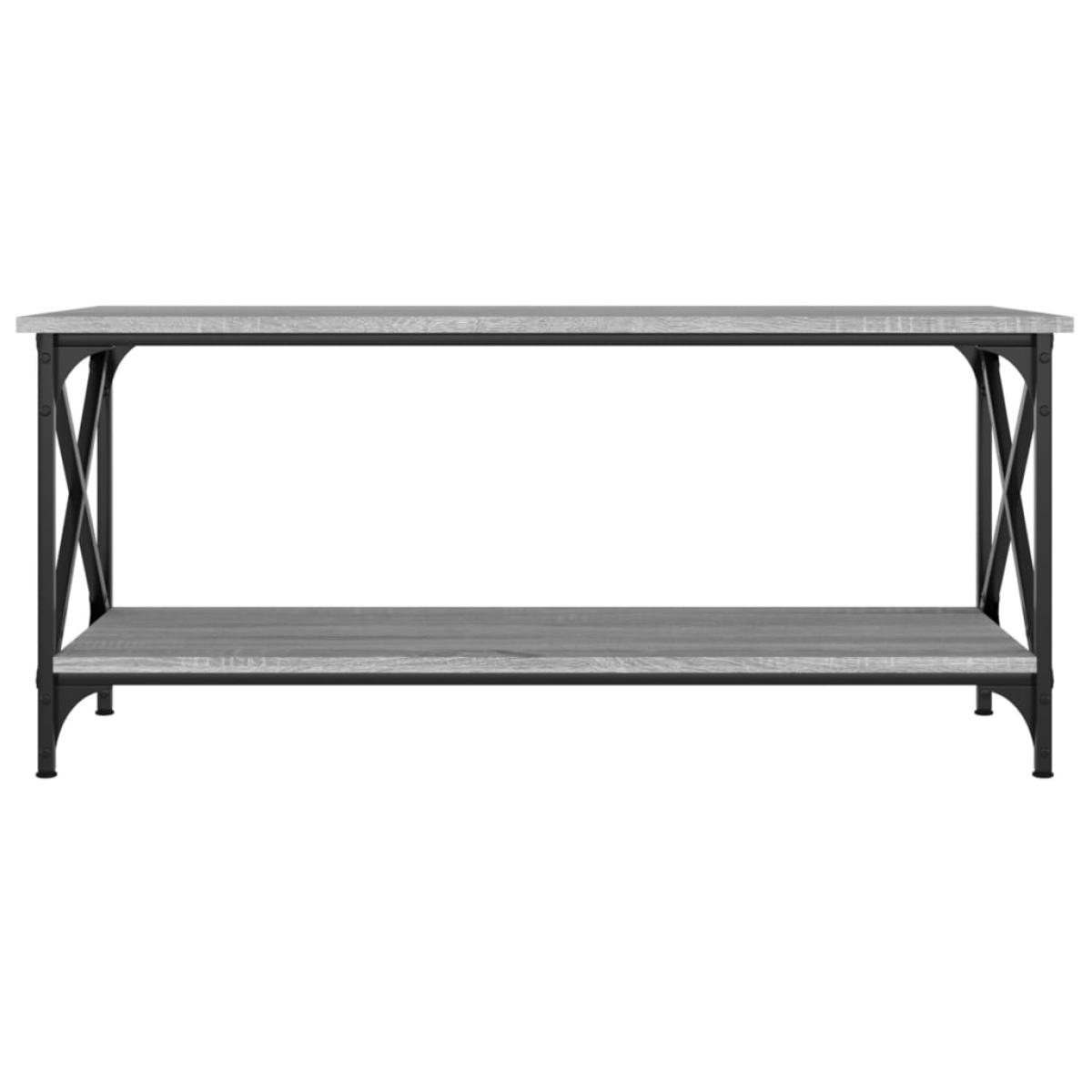 Mesa de centro madera y hierro gris Sonoma 100x45x45 cm