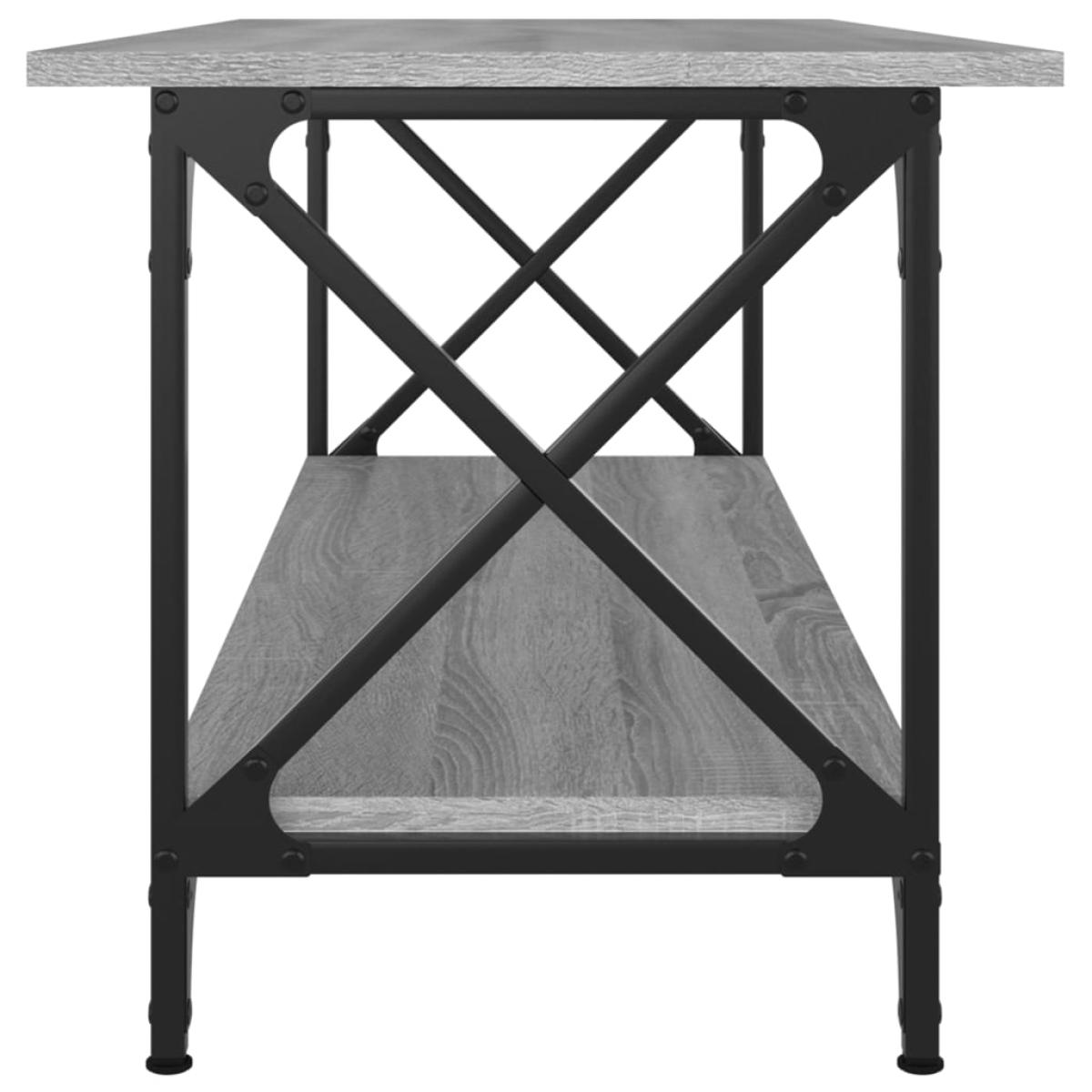 Mesa de centro madera y hierro gris Sonoma 100x45x45 cm