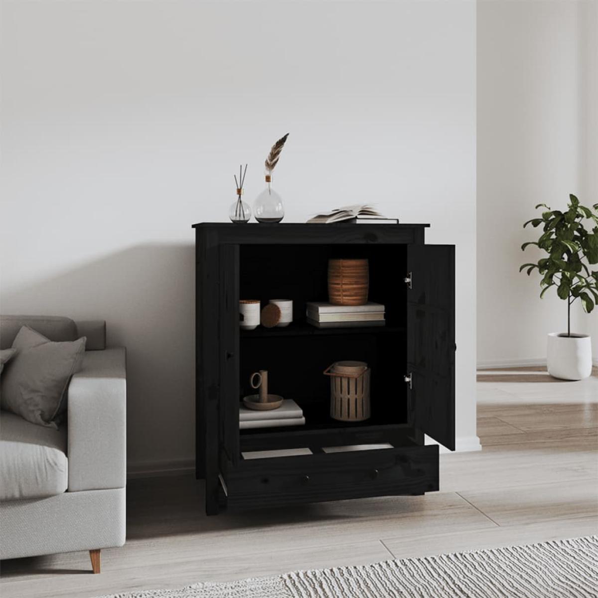 Aparador alto de madera maciza de pino negro 83x41,5x100 cm