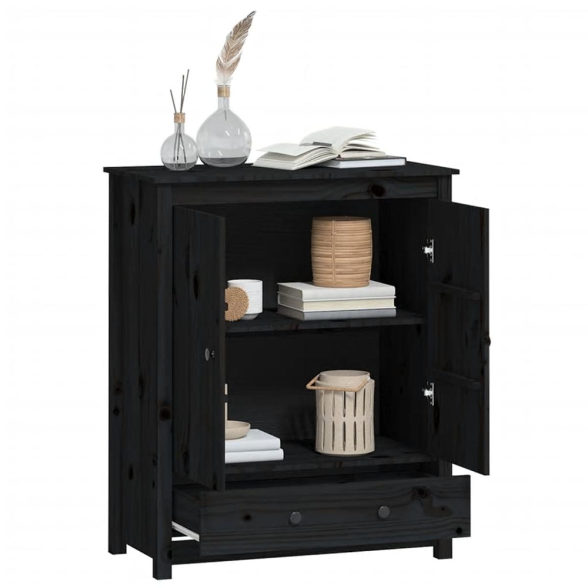 Aparador alto de madera maciza de pino negro 83x41,5x100 cm