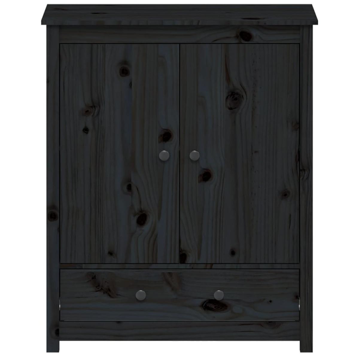 Aparador alto de madera maciza de pino negro 83x41,5x100 cm