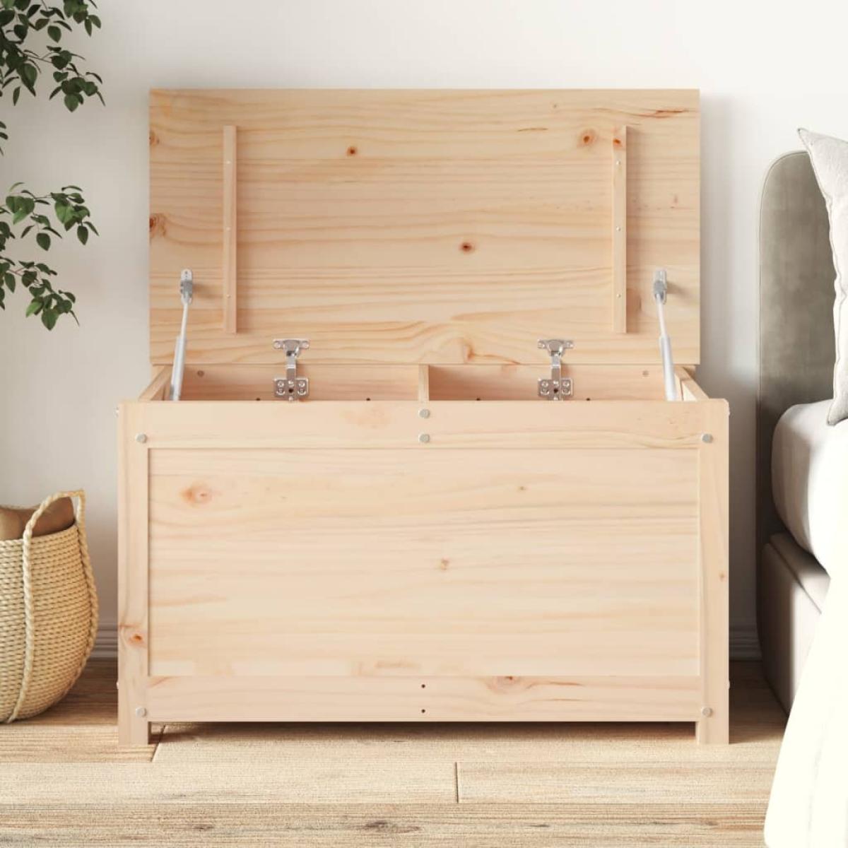Caja de almacenamiento madera maciza de pino 80x40x45,5 cm