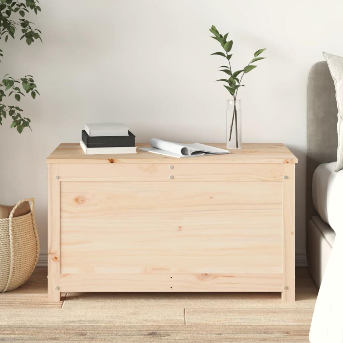 Caja de almacenamiento madera maciza de pino 80x40x45,5 cm