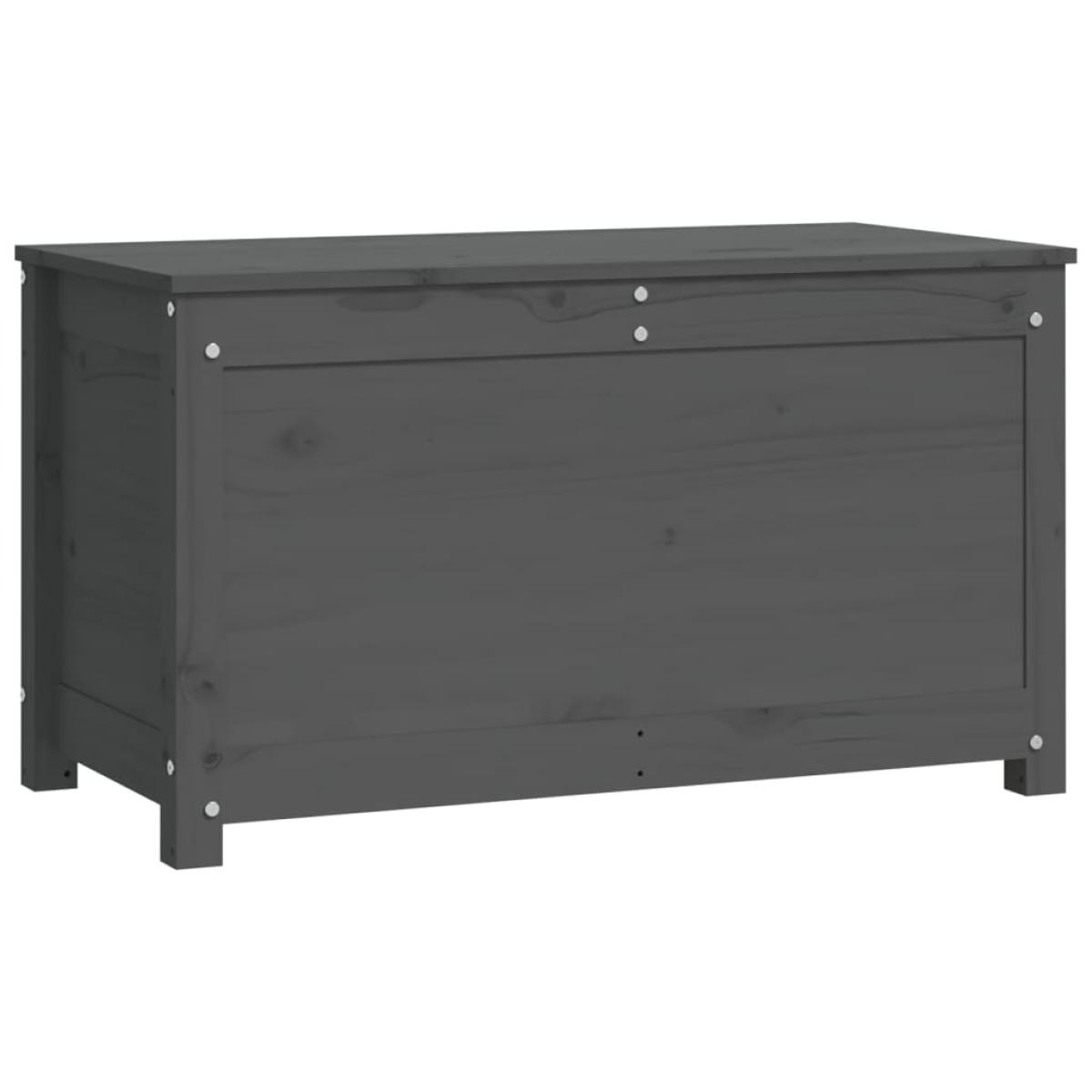 Caja de almacenaje madera maciza de pino gris 80x40x45,5 cm