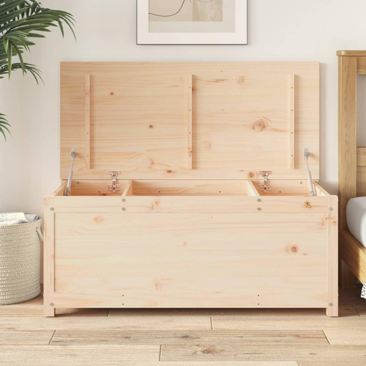 Caja de almacenamiento madera maciza de pino 110x50x45,5 cm