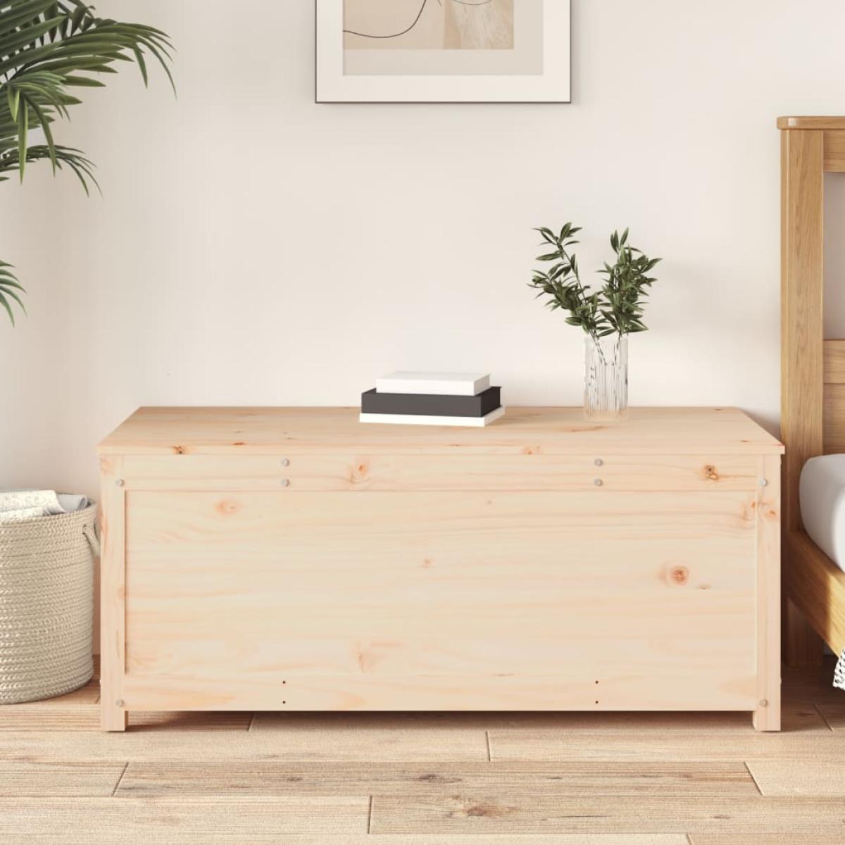 Caja de almacenamiento madera maciza de pino 110x50x45,5 cm
