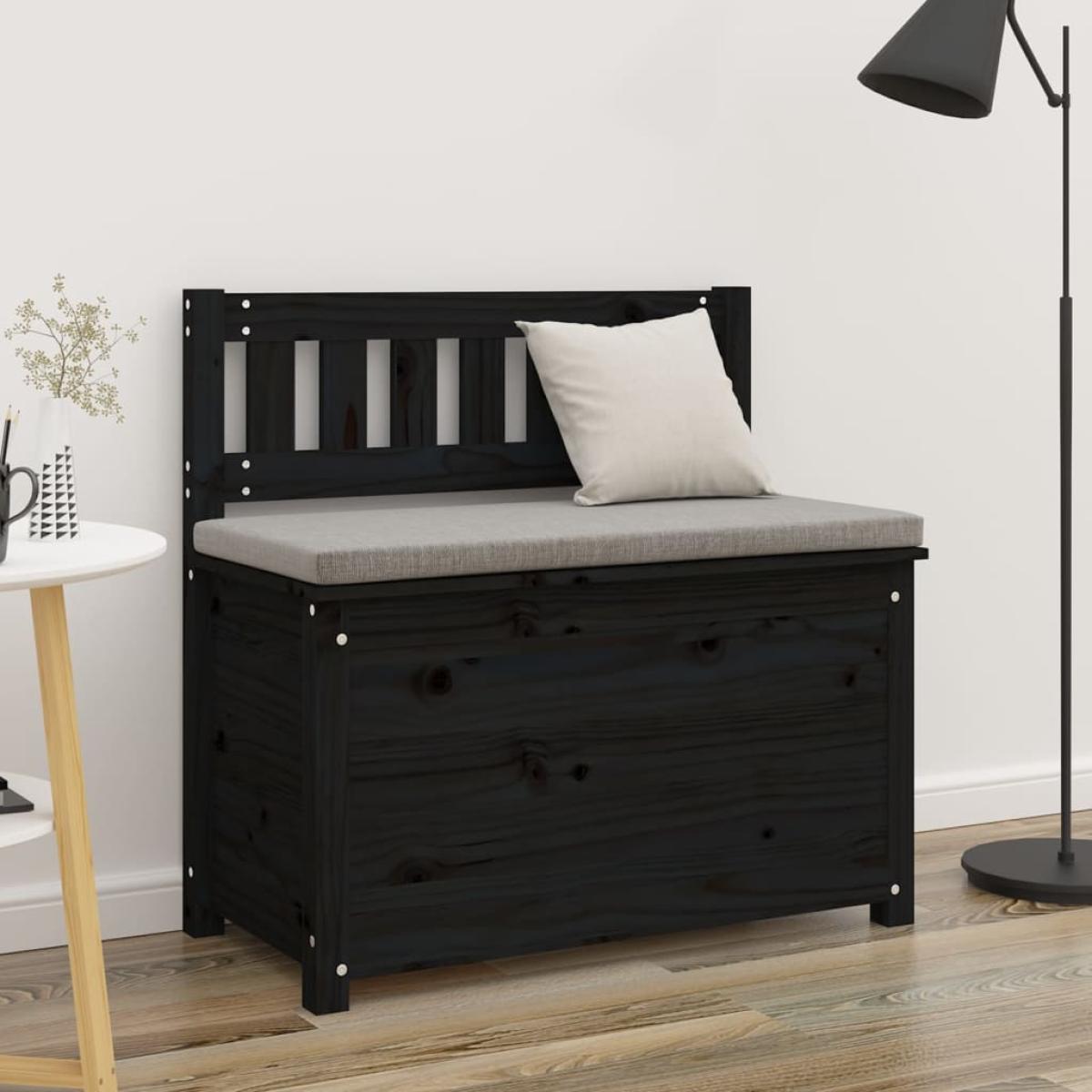 Banco de madera maciza de pino negro 80x41x77 cm